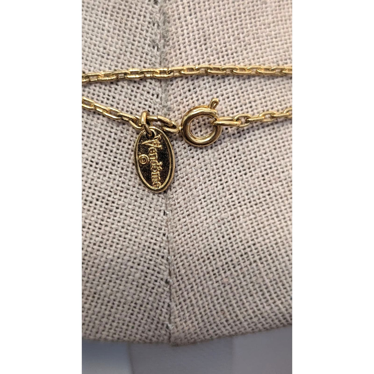 Vintage Vendome Gold Tone Bar Station Chain Link 56" Necklace
