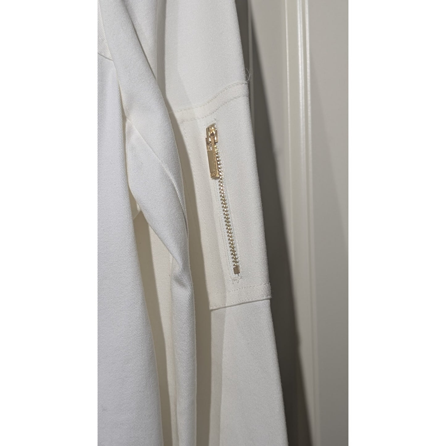 Vtg Jones New York Signature White Military Style Gold Button Jacket Sz L