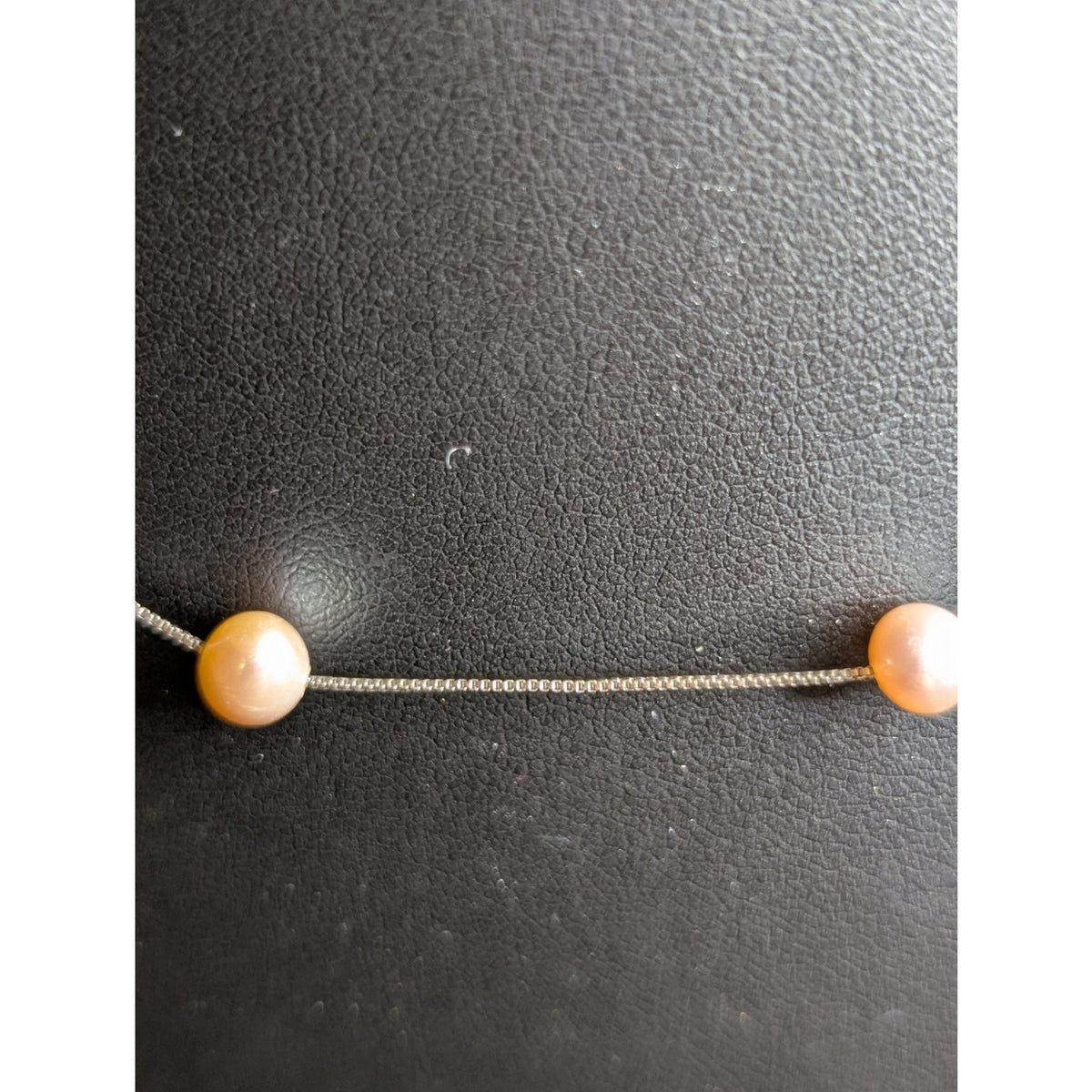 Vintage 925 Sterling Silver Floating Genuine Pearl 17.5" Necklace