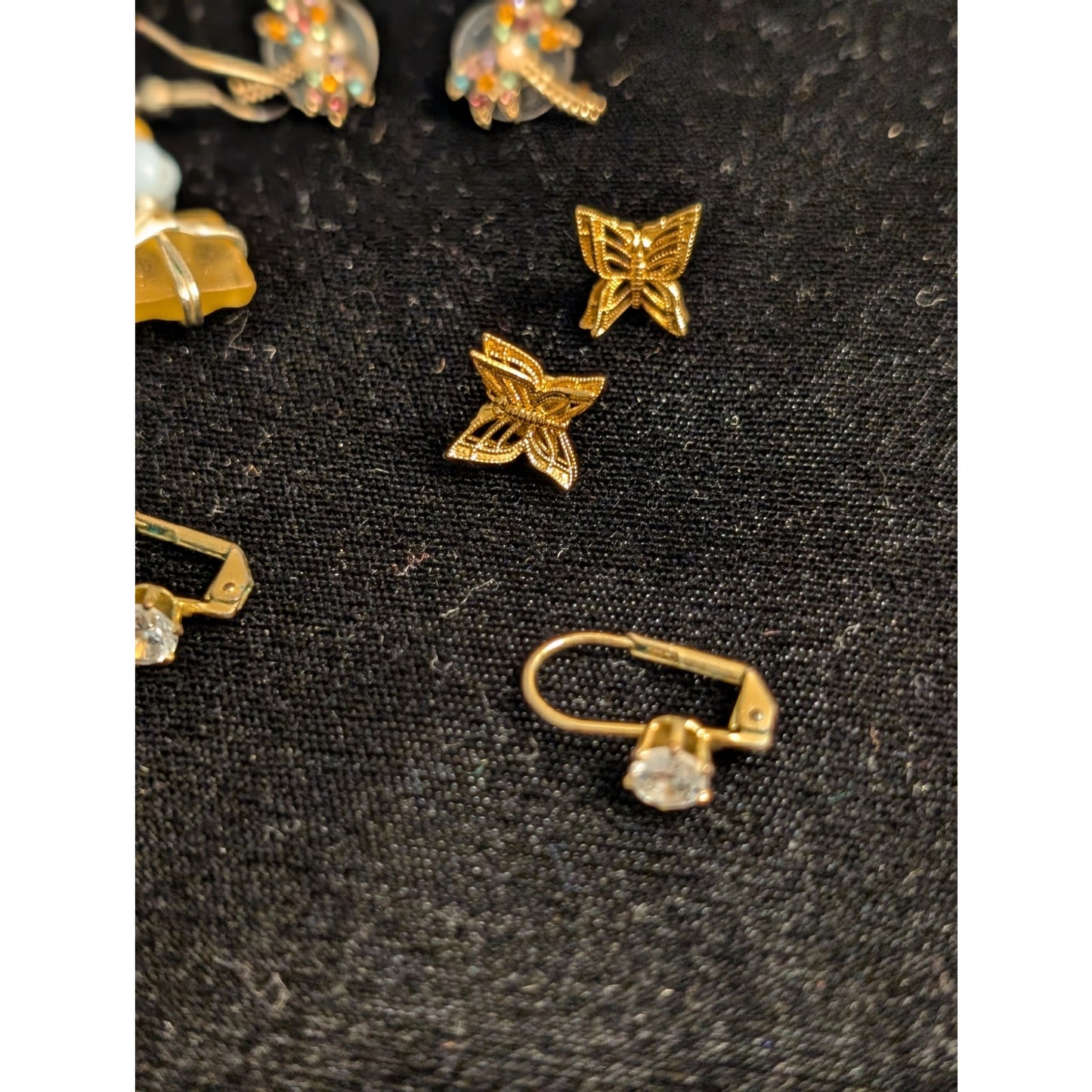Lot of Eight Pair Gold Tone Pierced Earrings