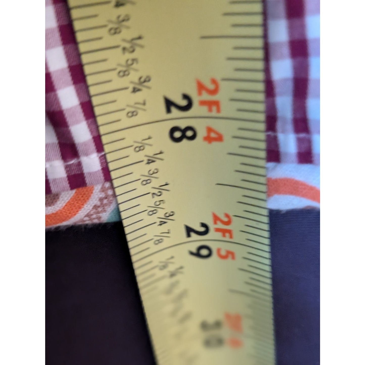 Lands' End Burgundy Check No Iron Supima Popover Long Sleeve Half Button Tunic