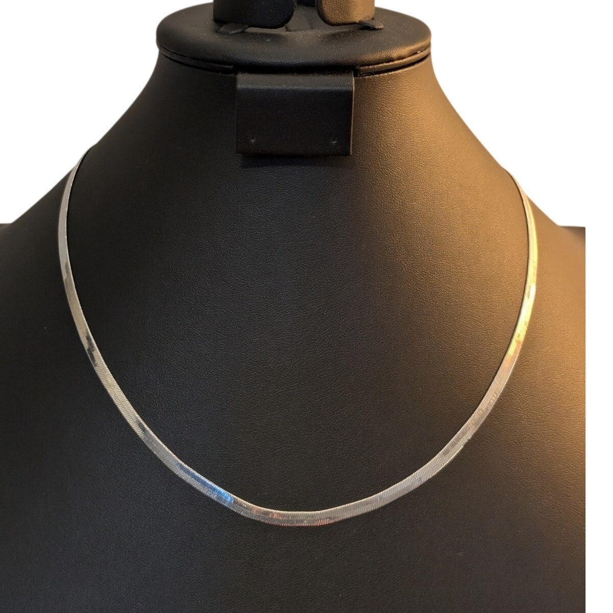925 Sterling Silver High Shine 1/8" Wide Herringbone Chain 20.5" Necklace