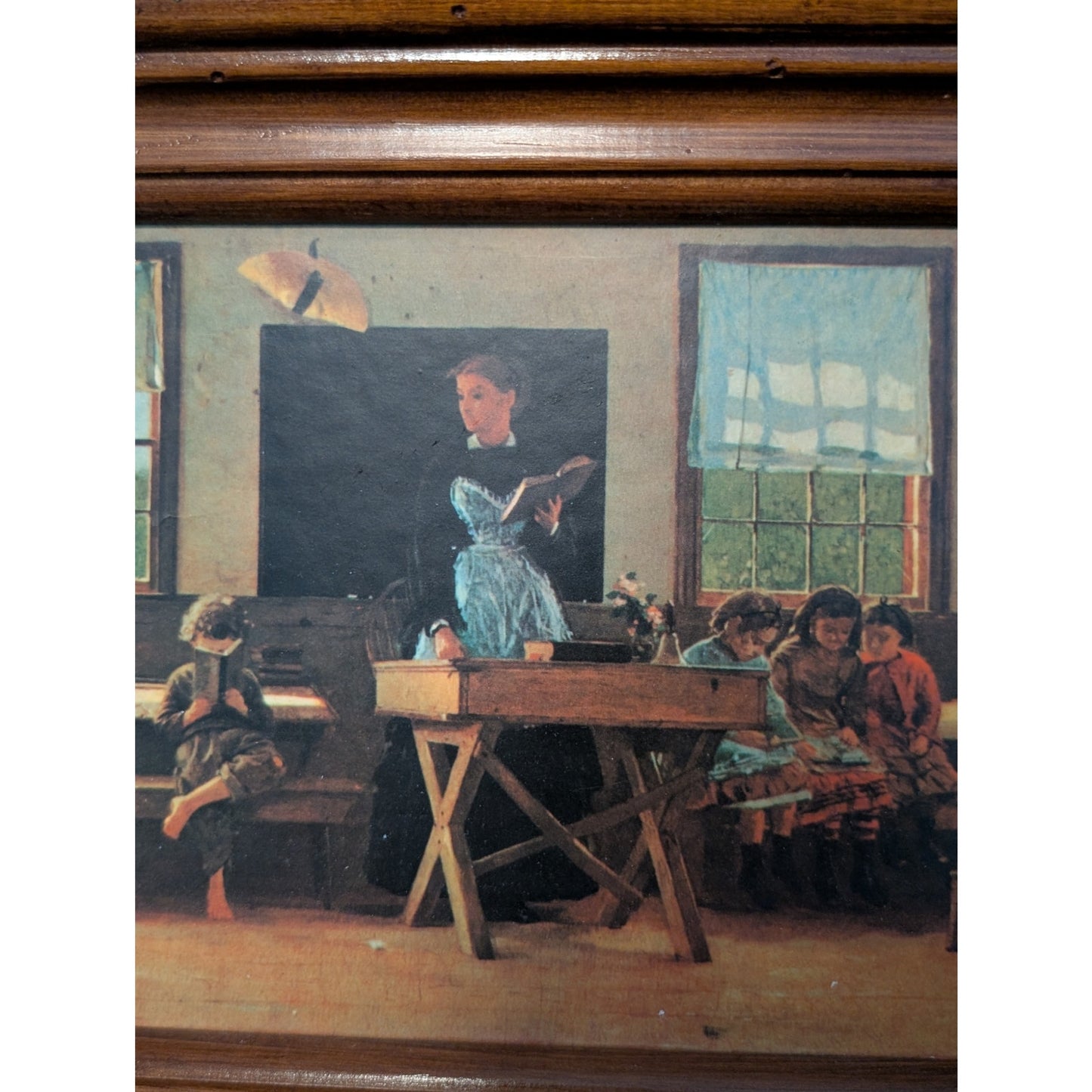 Vintage Winslow Homer (1871) The Country School Wood Framed Print Art