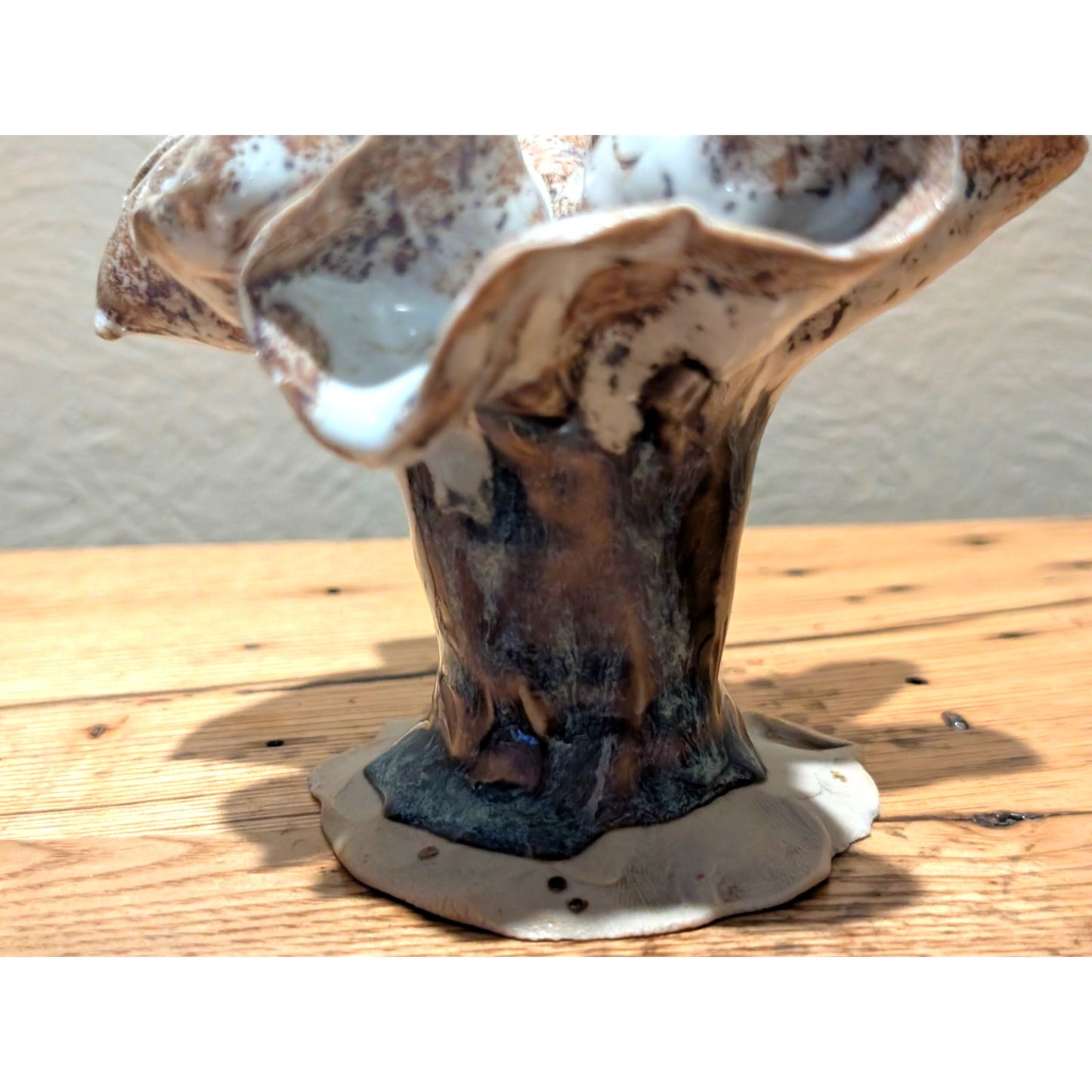 Unsigned Hand-Built Drapery Fold Studio Pottery Vase