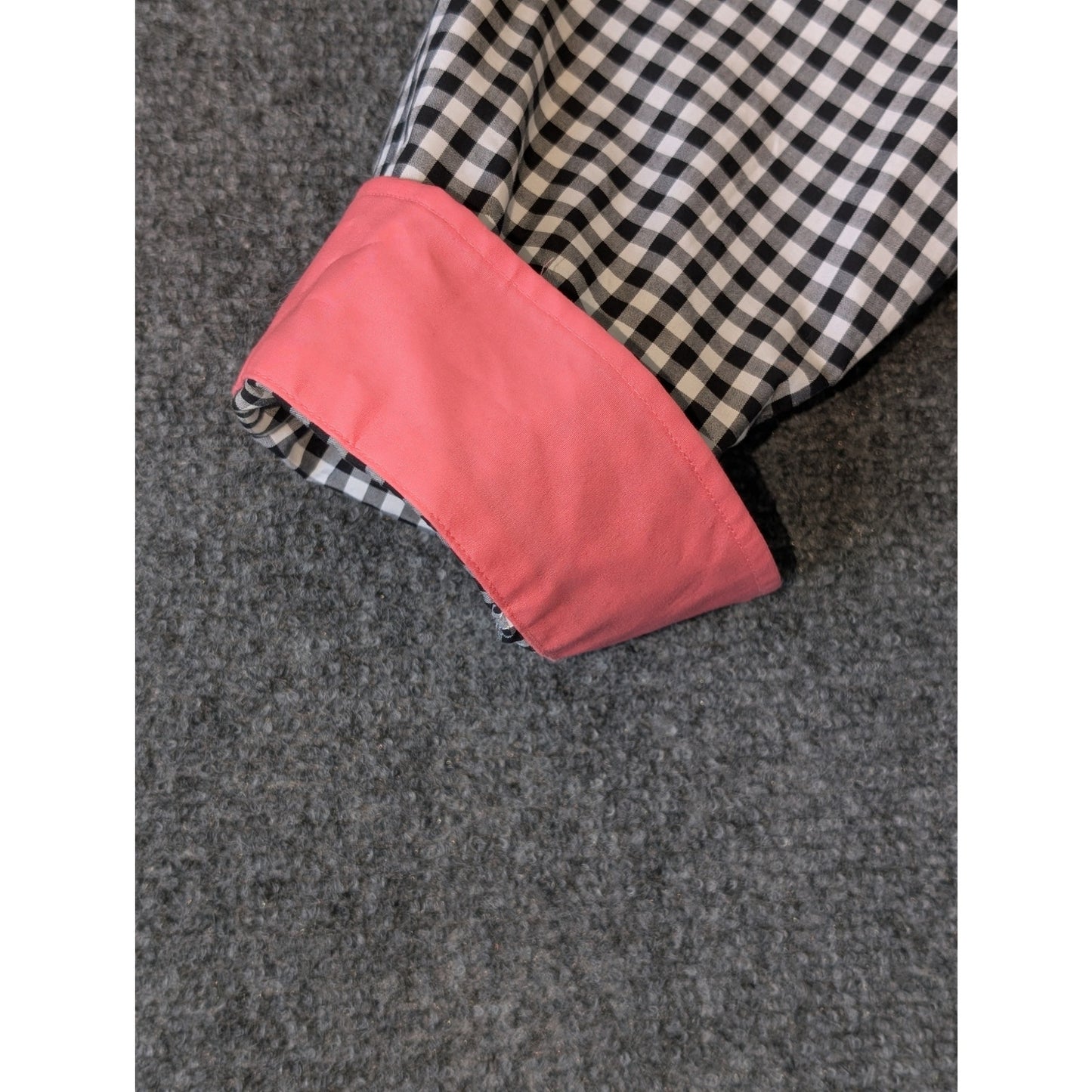 Lauren Ralph Lauren Black White Gingham Check Pink Accent Button Shirt Sz 2X