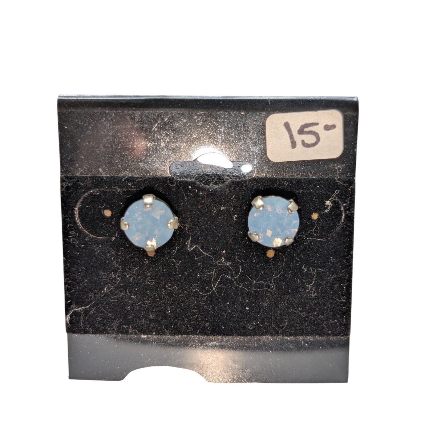 Lot of Three Pair Dusty Blue Dragonfly Rhinestone Pierced Earrings