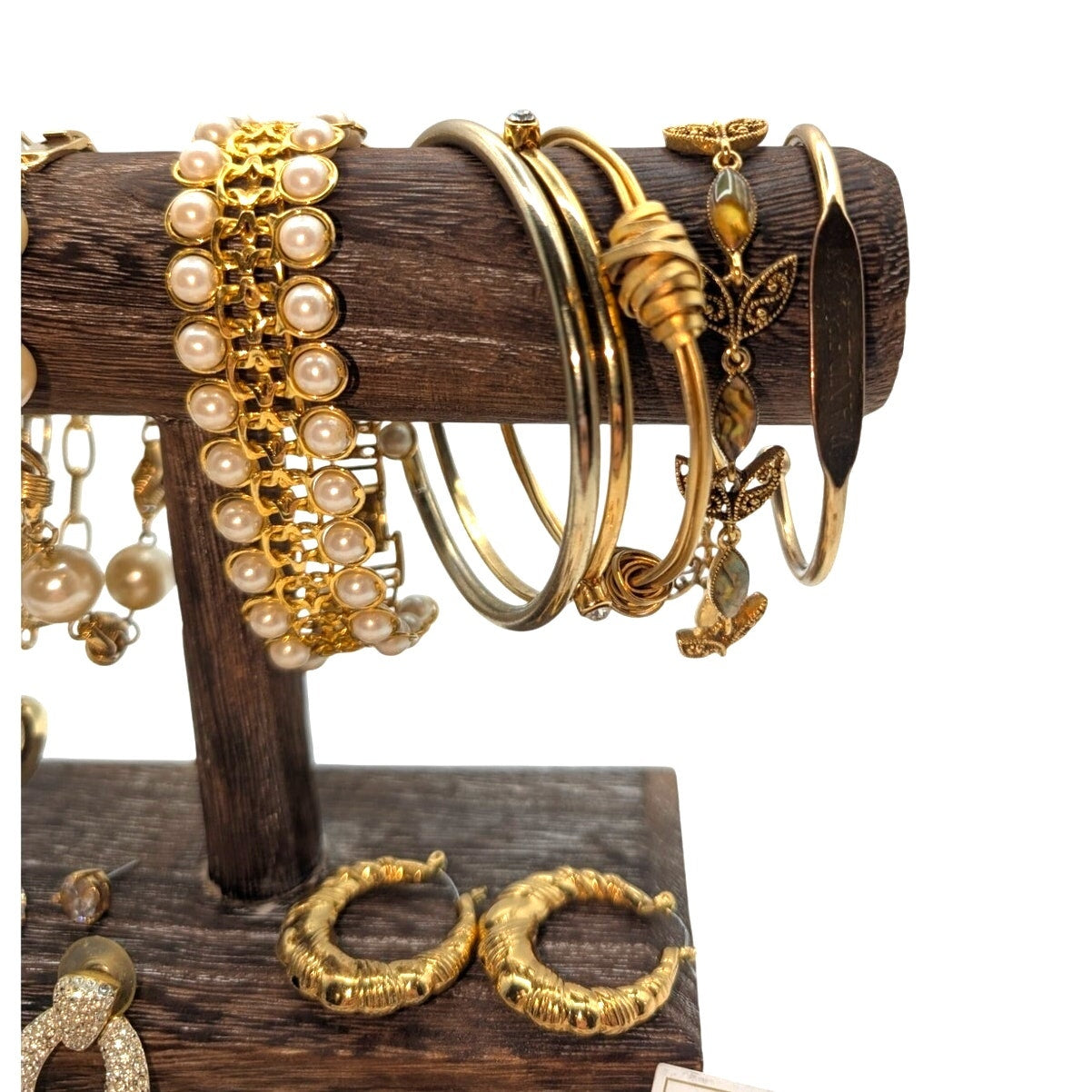 Mixed Lot of Gold Tone Ten Bracelets & Ten Pair of Earrings