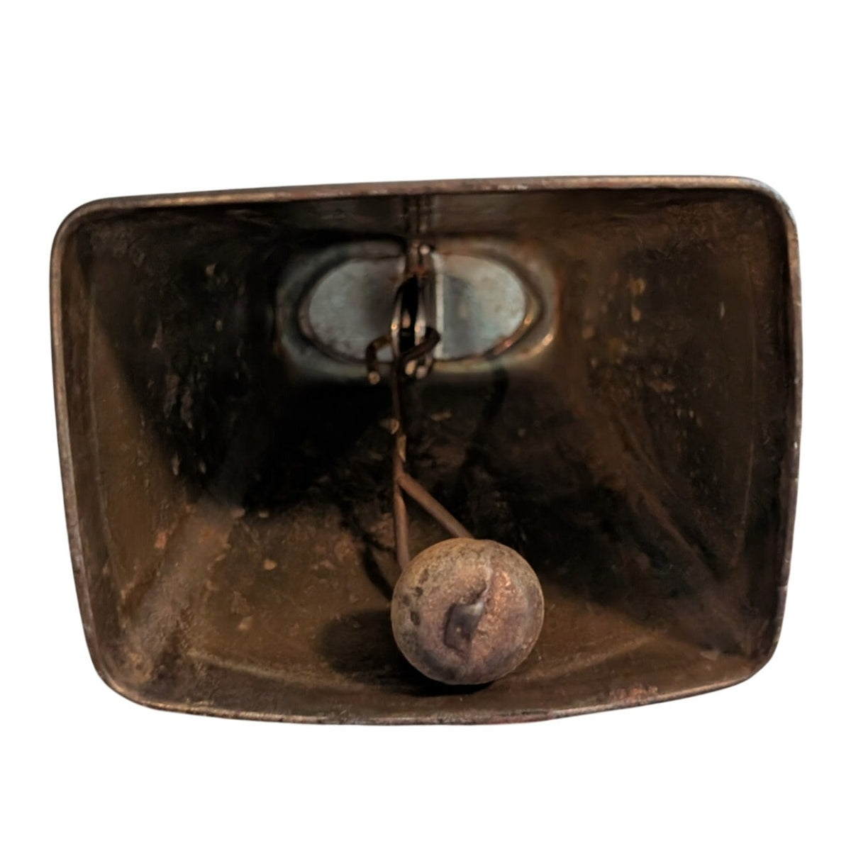 Rustic Country Barn Scene Black Painted Metal Cow Bell