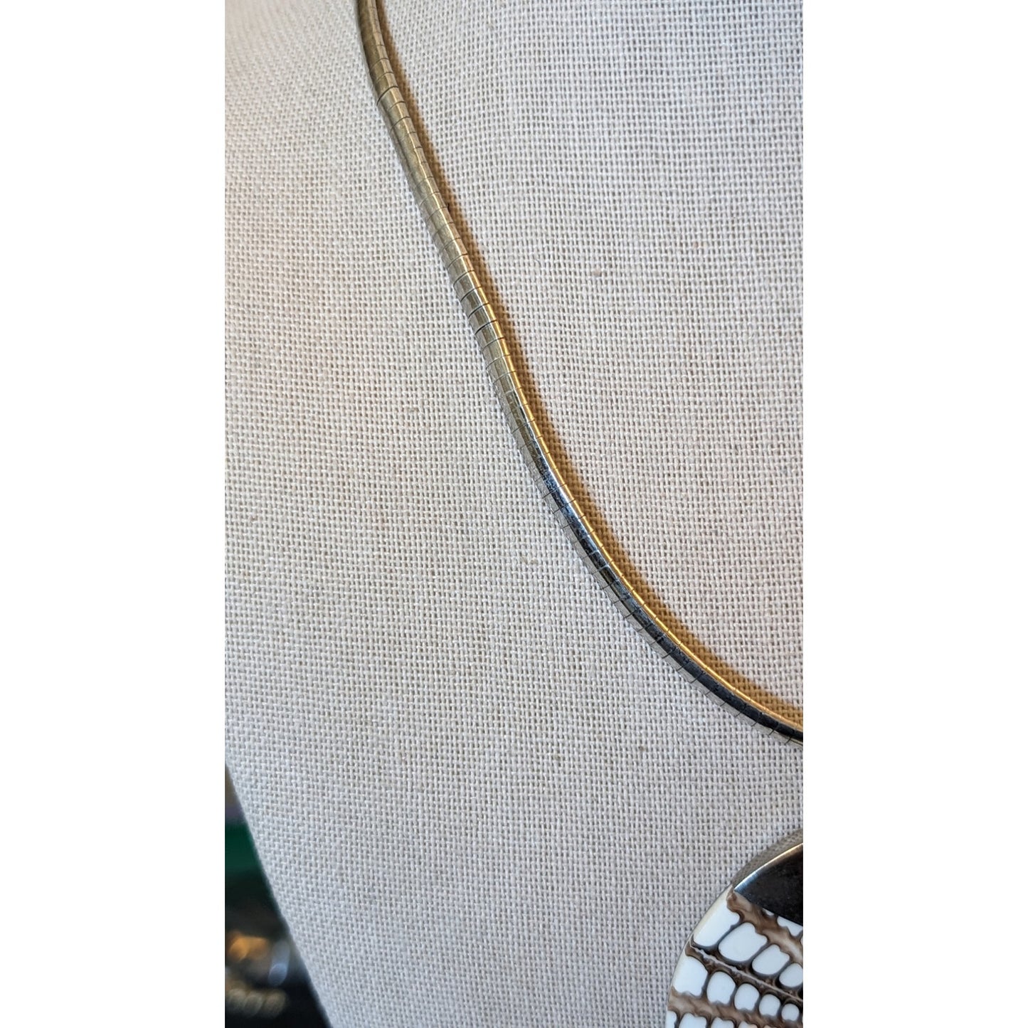 925 Sterling Silver 18" Omega Necklace W/ Nautilus Shell 925 Sterling Pendant