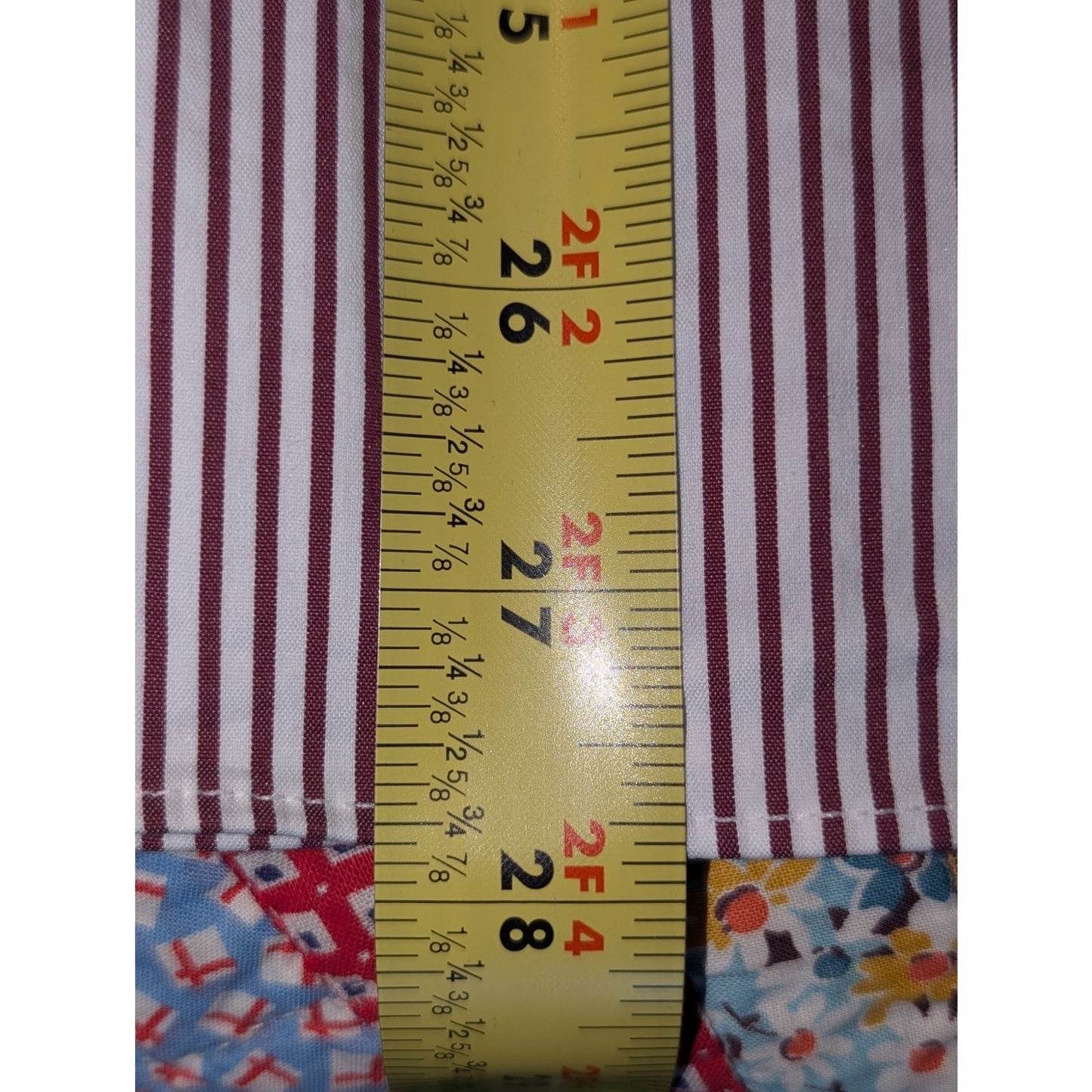 Charter Club Burgundy Stripe Tailored Fit Cotton Blend Button Up Shirt  Sz 20W