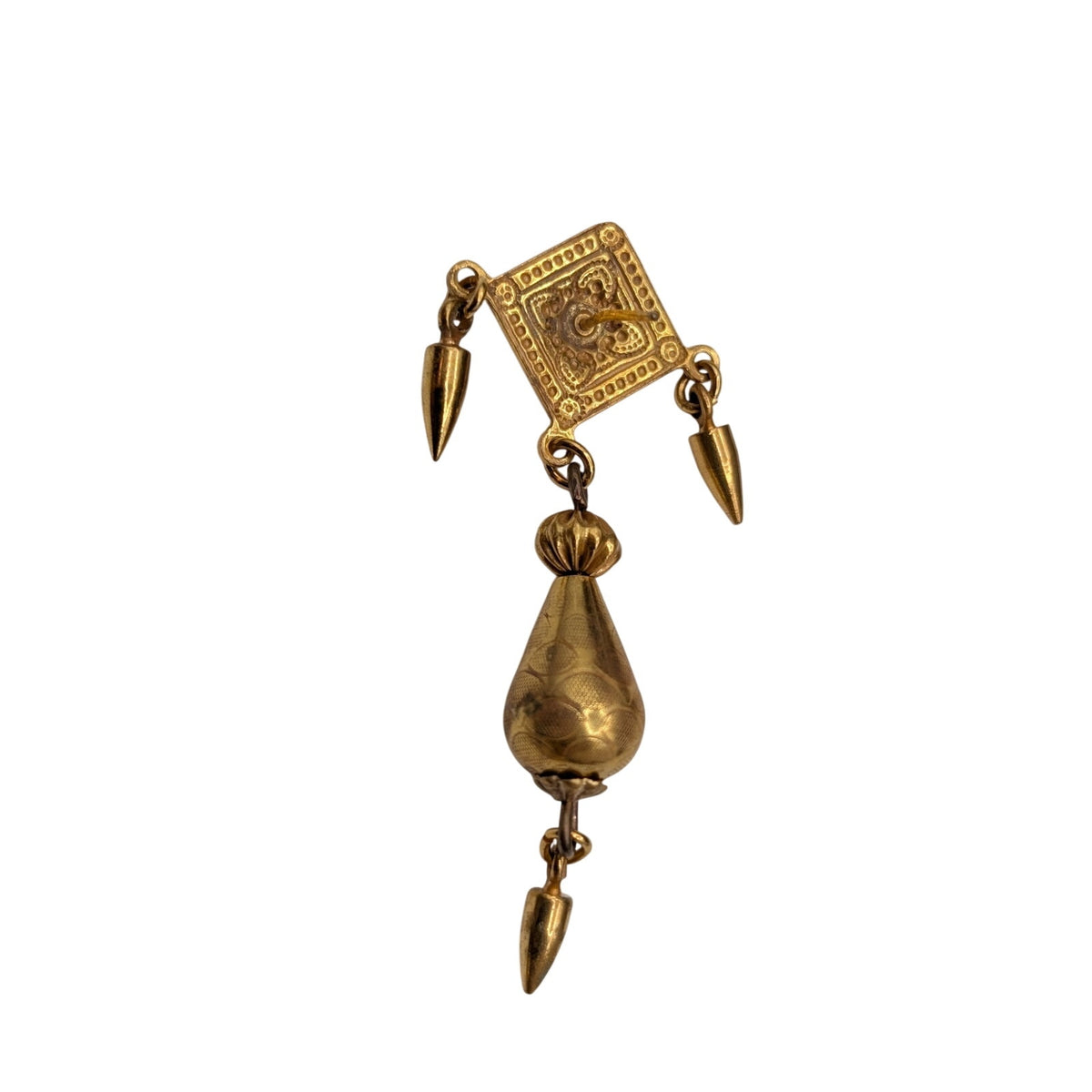 Vintage SINGLE Diane Von Furstenberg Gold Tone Dangle Earring