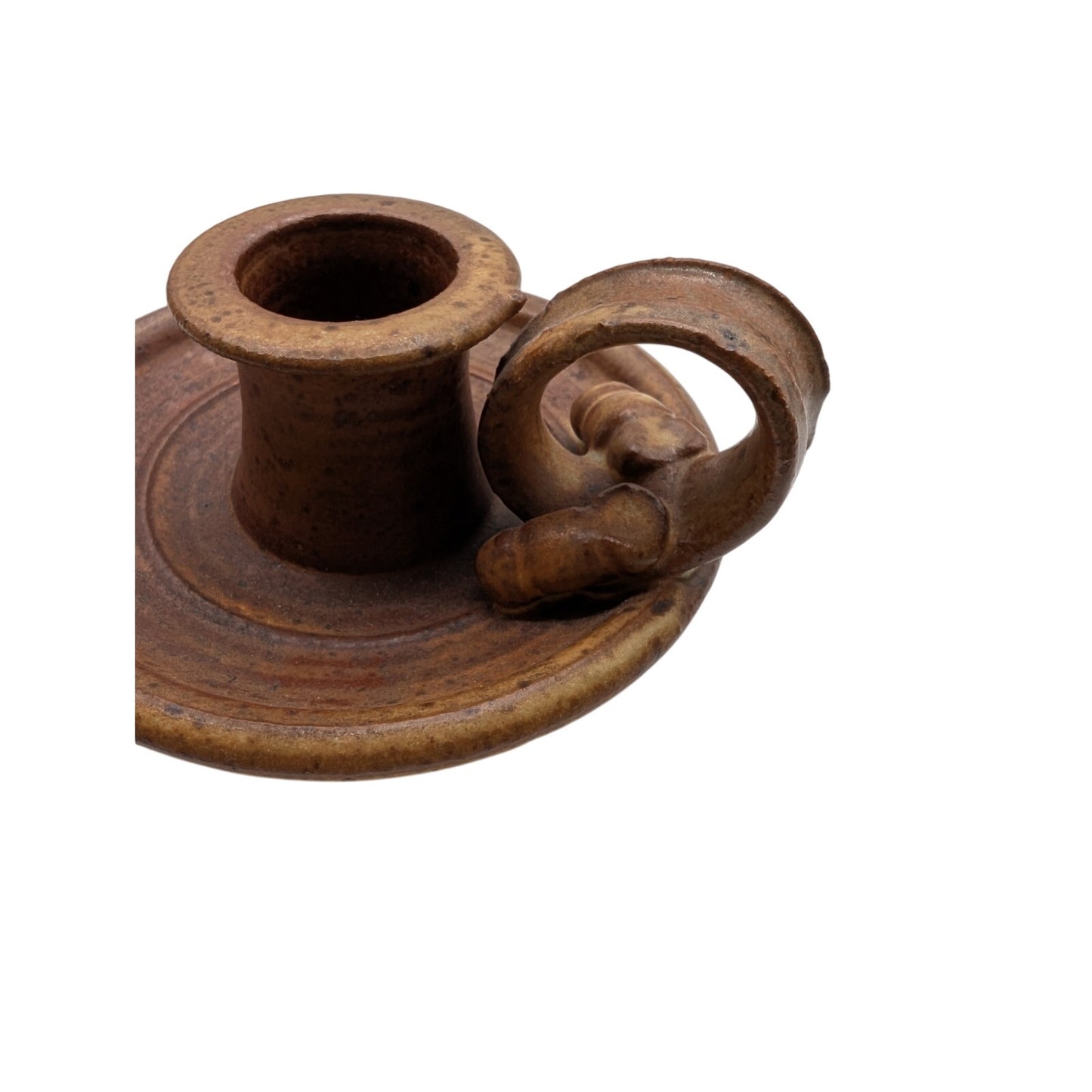 Artist Signed 'Trina' Chamber Stoneware Pottery Candle Holder
