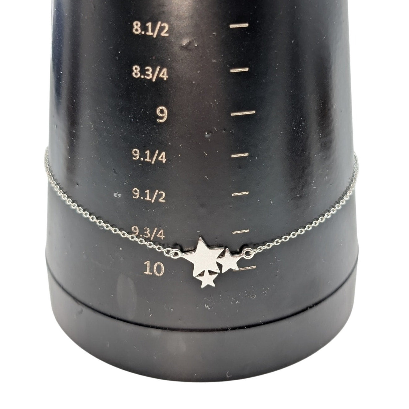 925 Sterling Silver Three Star Multi-Size Ankle Bracelet