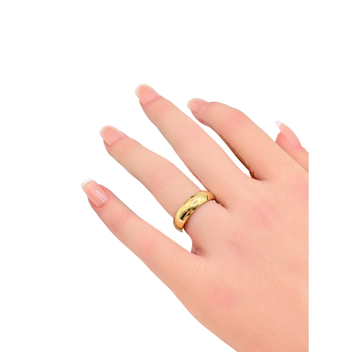 Vintage 18K Yellow Gold Artcarved Women's Wide Wedding Band Ring Size 6.5