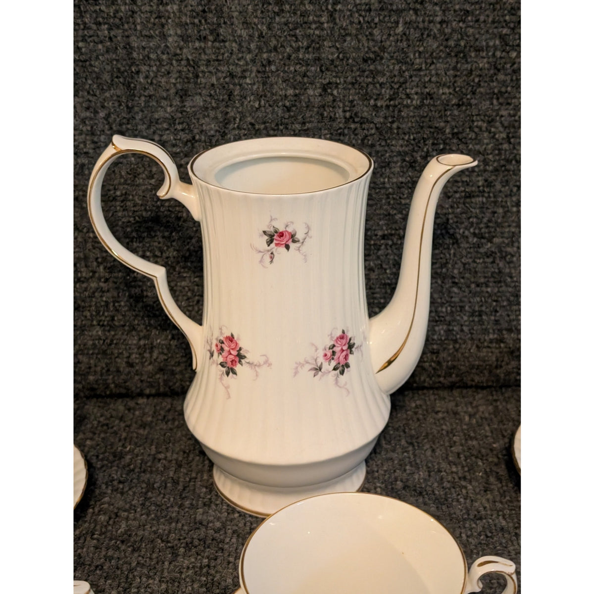 Vtg Princess House Hemmersley Bone China Spode England White Pink Rose Tea Set