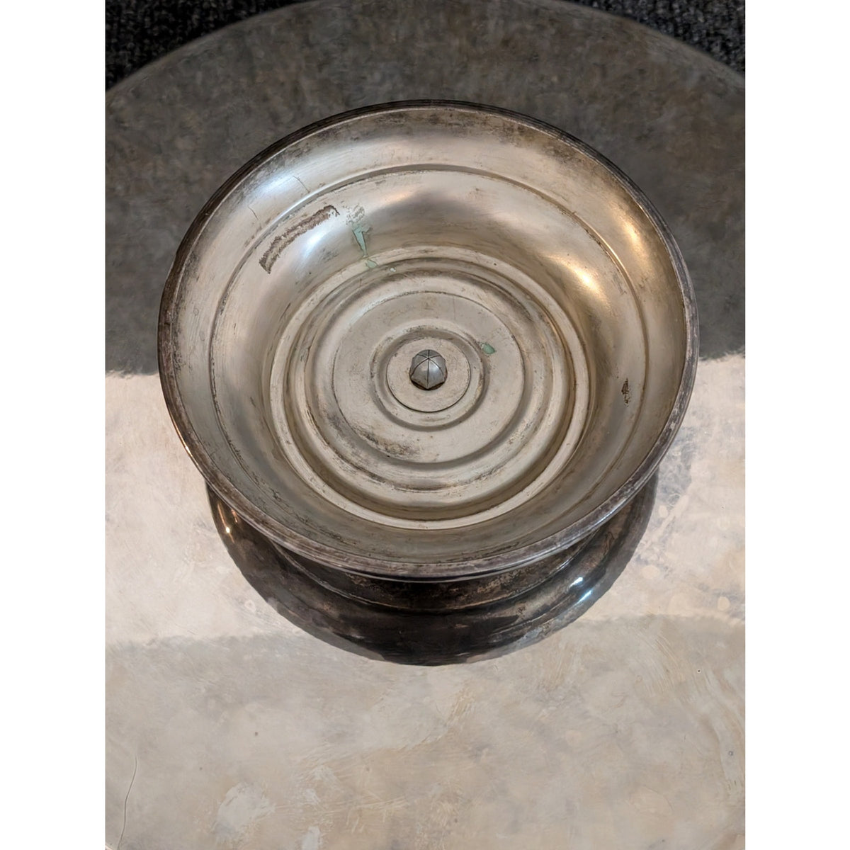 Vintage Camelot Silver Plate 6172G Rimmed Lazy Susan Serving Tray