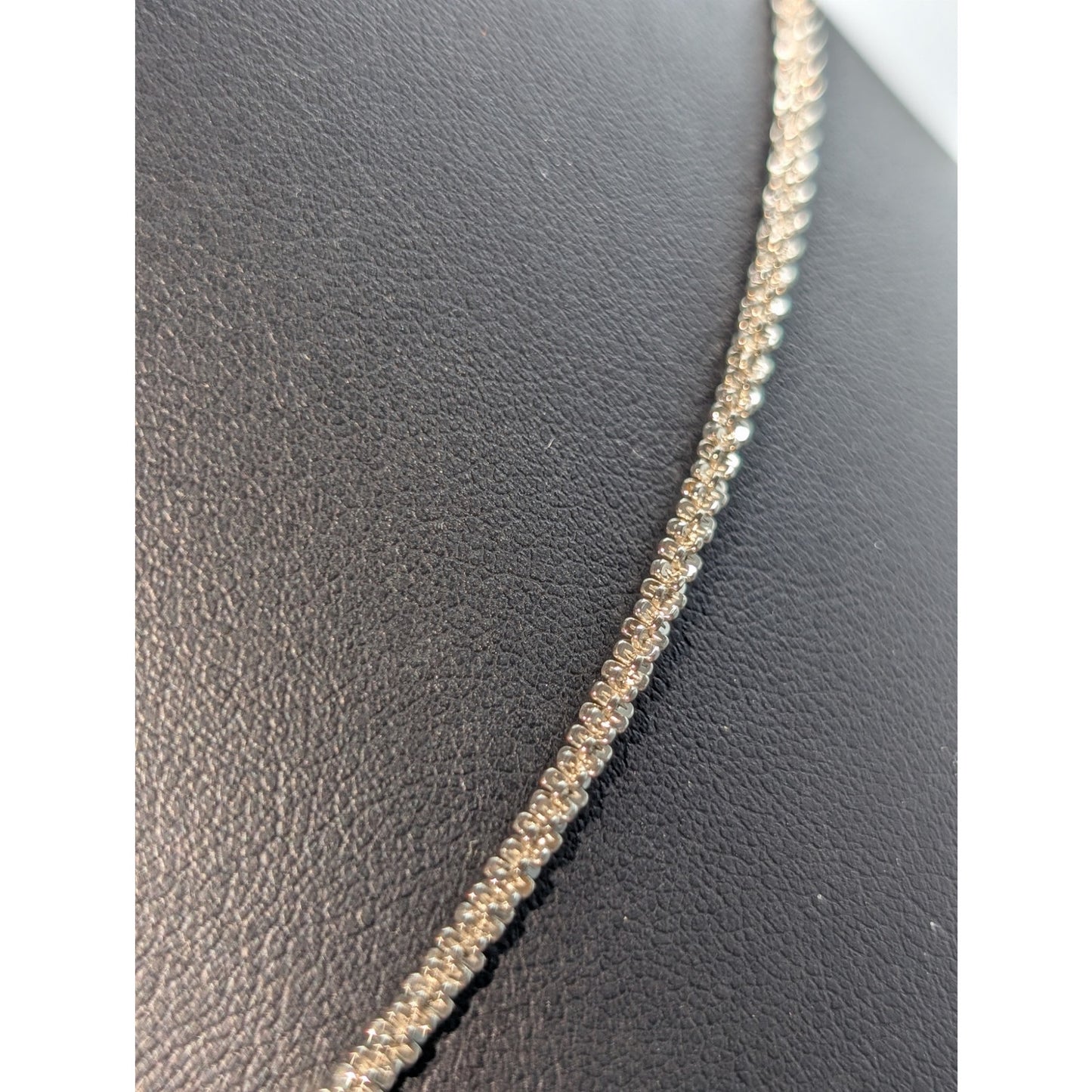 925 Sterling Silver Sparkle Glitter Margarita 2.8mm Chain 19" Necklace