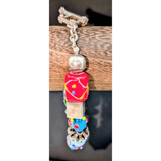 SILPADA Lampwork Art Glass Bead 925 Sterling Silver Toggle Clasp Bracelet
