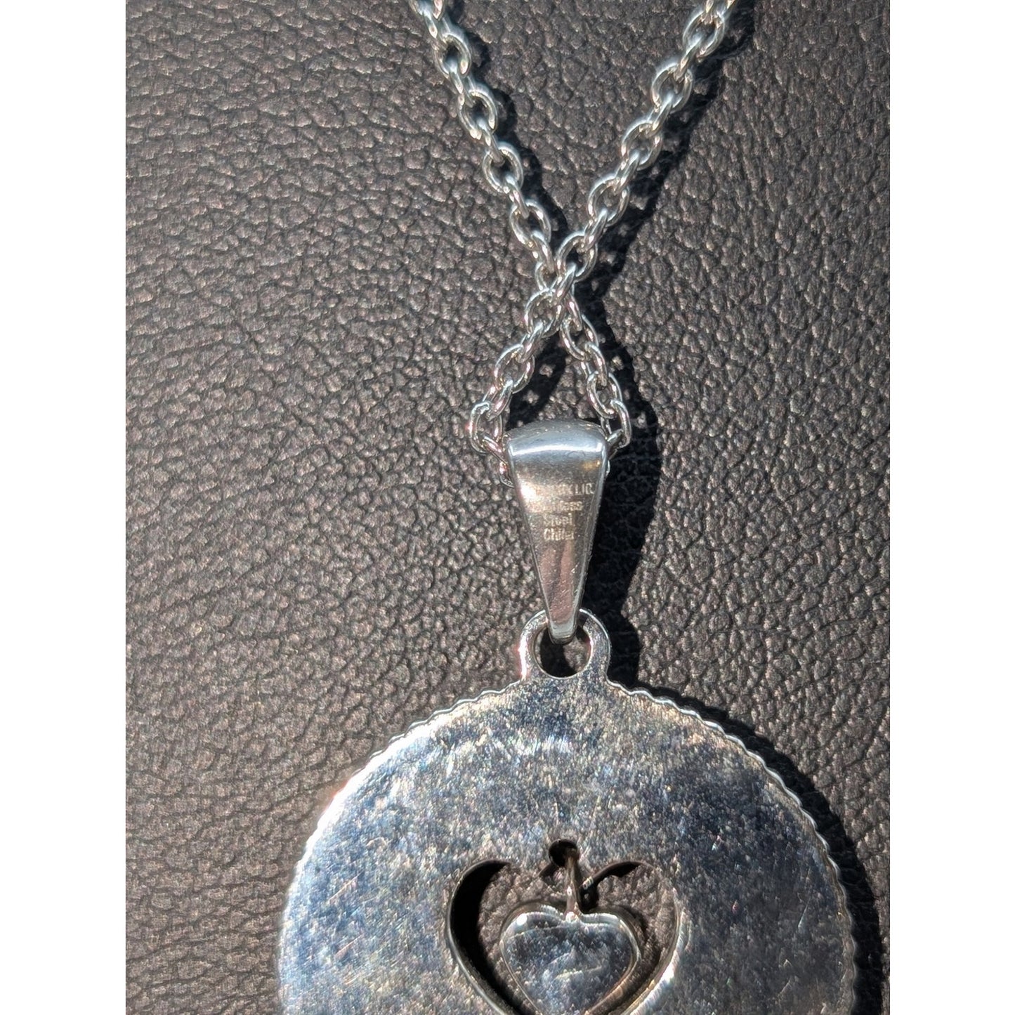 JCM Stainless Steel 'Moms Make Every Day Sparkle' Rhinestone Heart Necklace