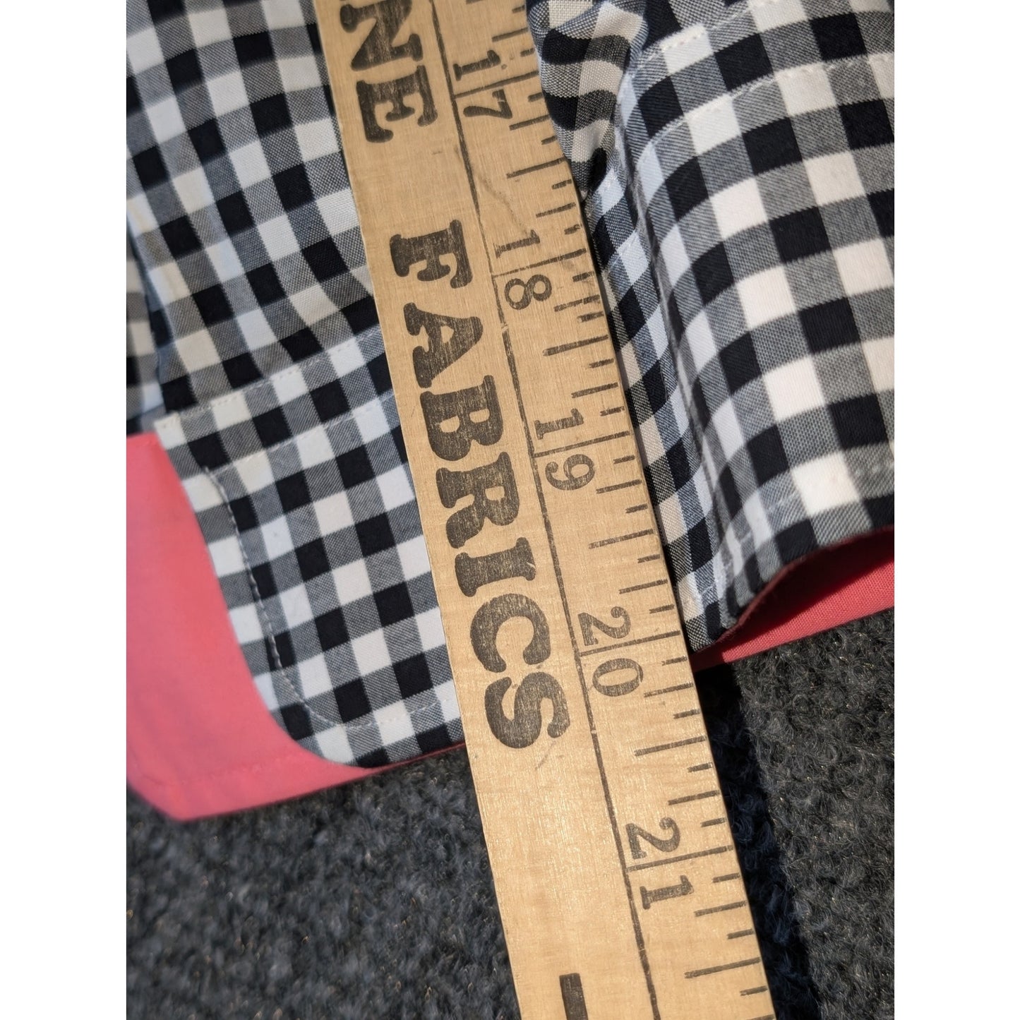 Lauren Ralph Lauren Black White Gingham Check Pink Accent Button Shirt Sz 2X