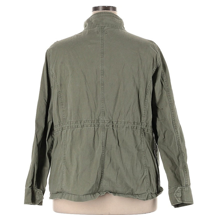a.n.a. A New Approach 100% Cotton Green Utility Jacket Womens Size 2X