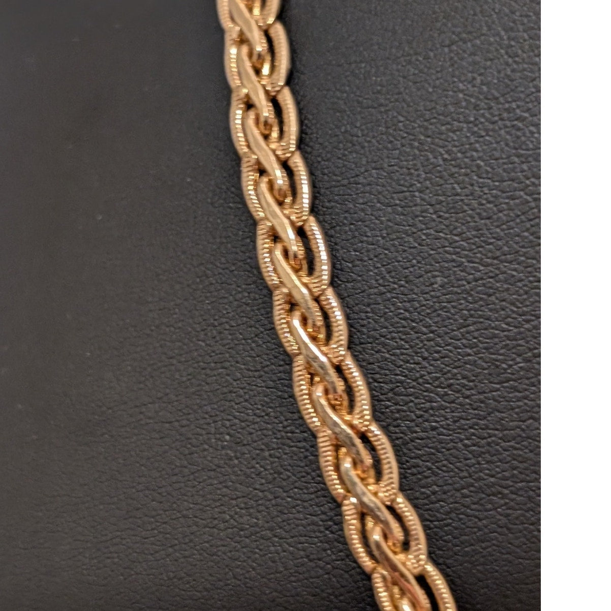 Vintage Lady Remington Gold Tone Braided Chain Rhinestone 18.5" Necklace