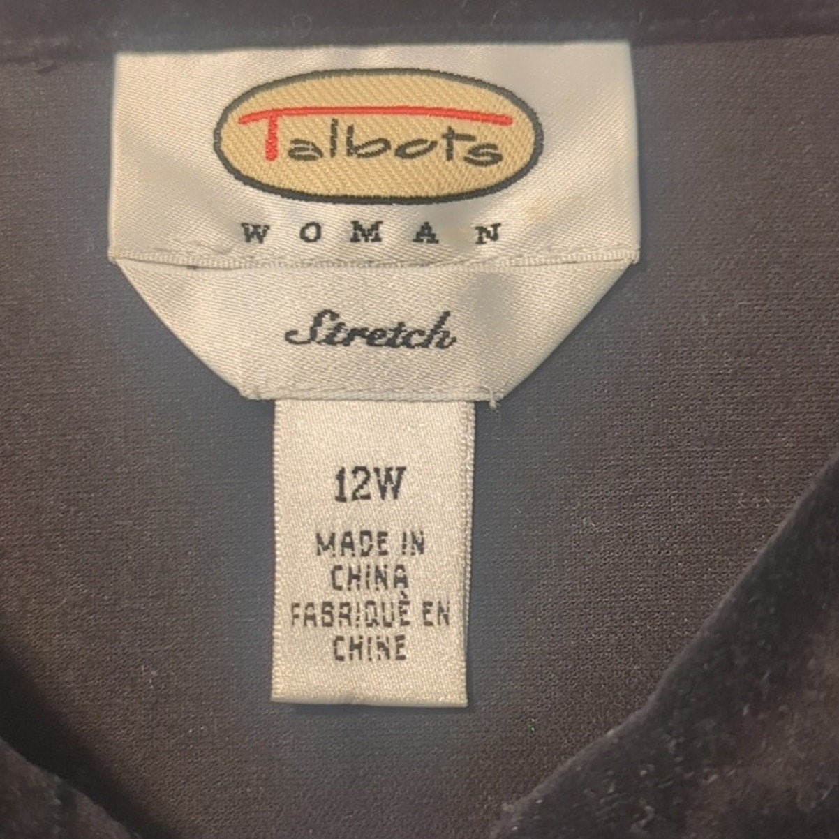 TALBOTS Vintage Velvet Black Stretch Jean Style Jacket Women's Plus Size 12W