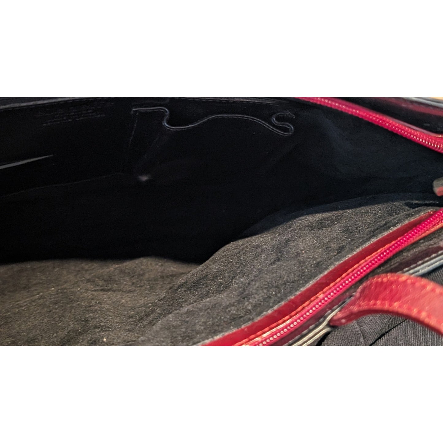 Rare Vintage Elle Cieffe Firenze Black & Red Leather Tote Bag Made in Italy