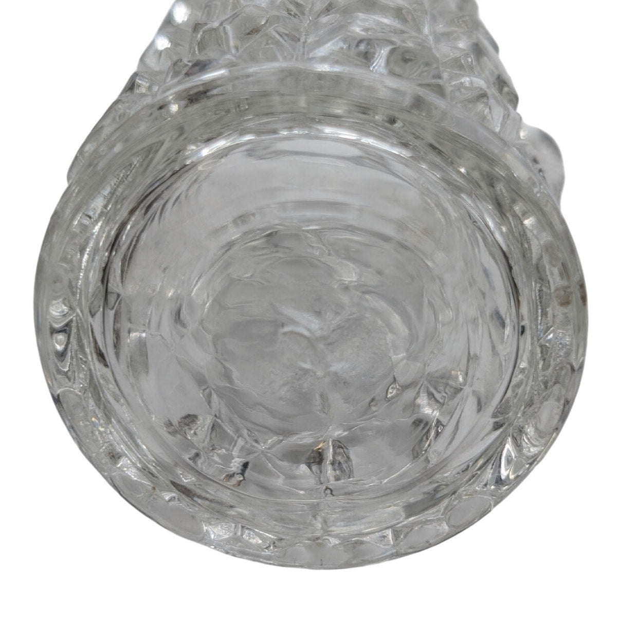 Vintage Clear Cut Glass Cruet W/ Damaged Stopper