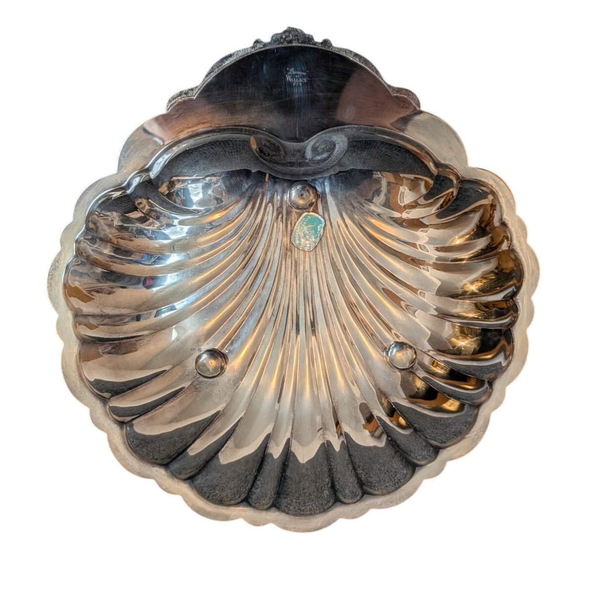 Vintage XL 'Baroque' Wallace Silverplate Clamshell Footed Centerpiece Bowl