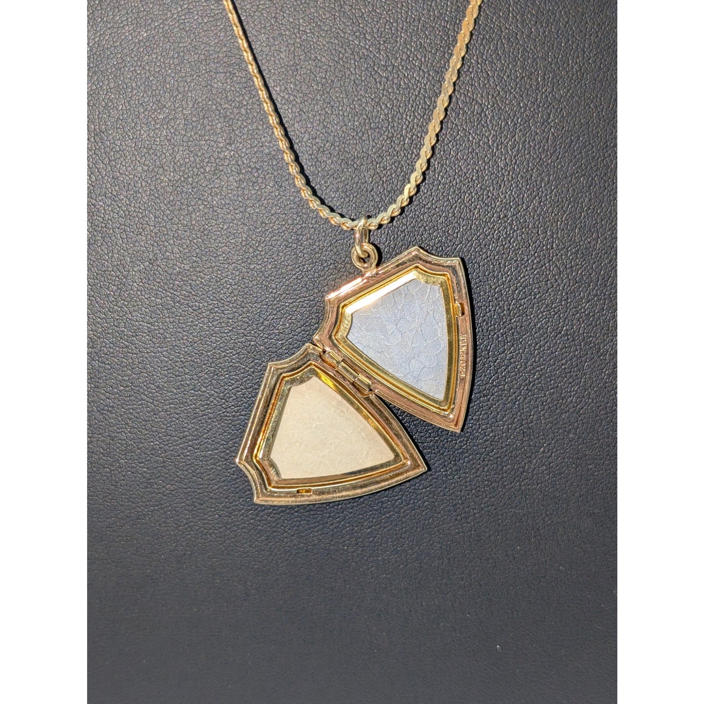 Lot of Three Vintage Gold Tone Beaded Locket Chain Layered Necklaces