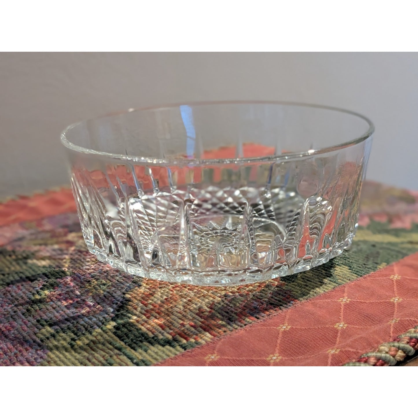 Arcoroc France Diamond Starburst 8" Clear Glass Bowl