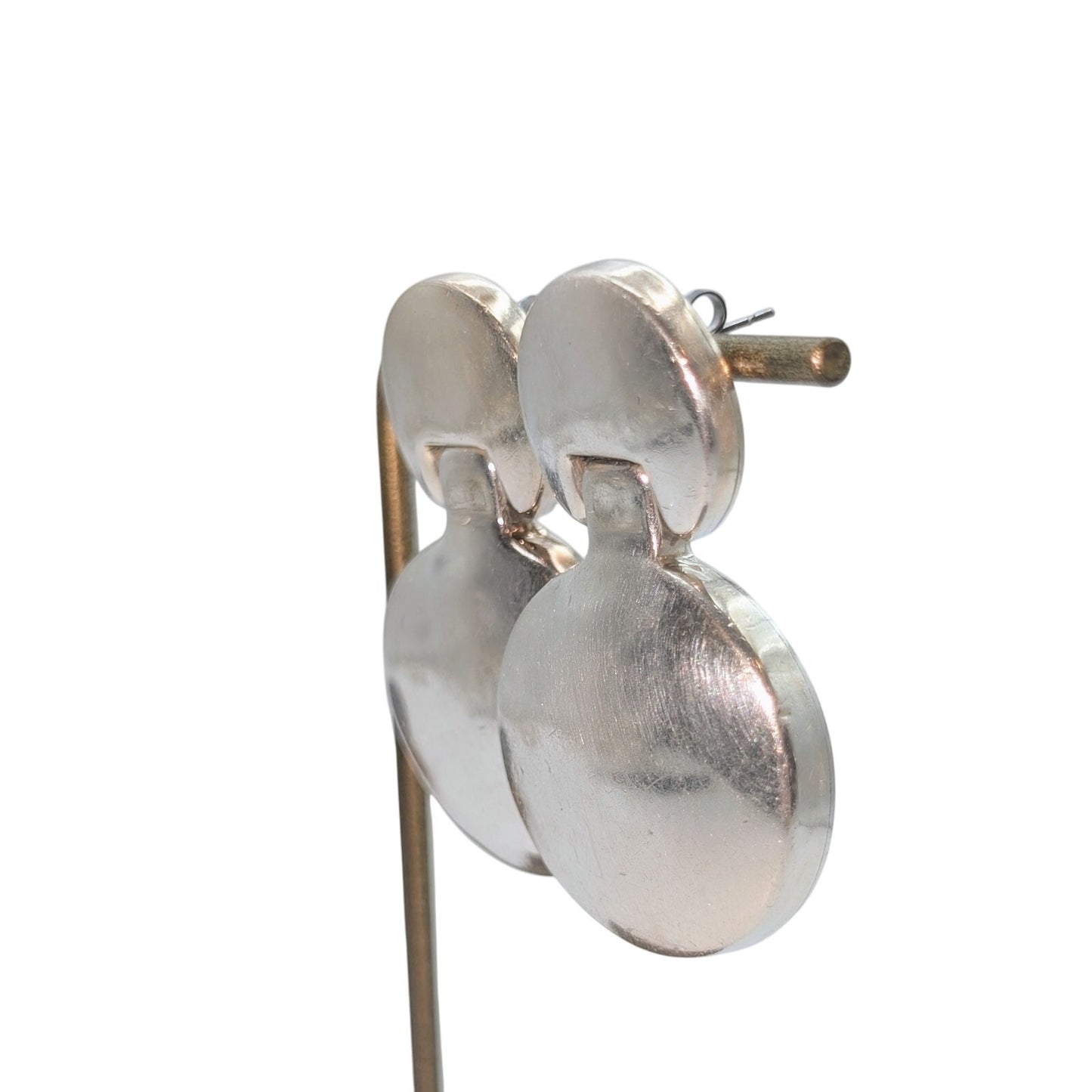 Vintage Taxco 925 Sterling Silver Round Doorknocker Pierced Earrings 27.22g