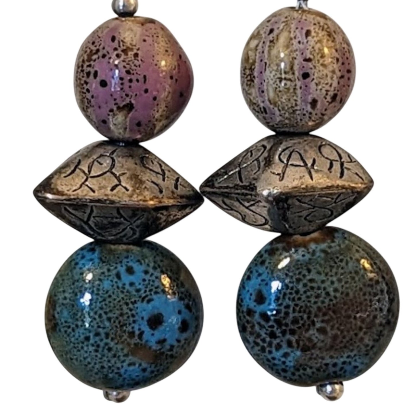 Glass Bead Dangle Earrings