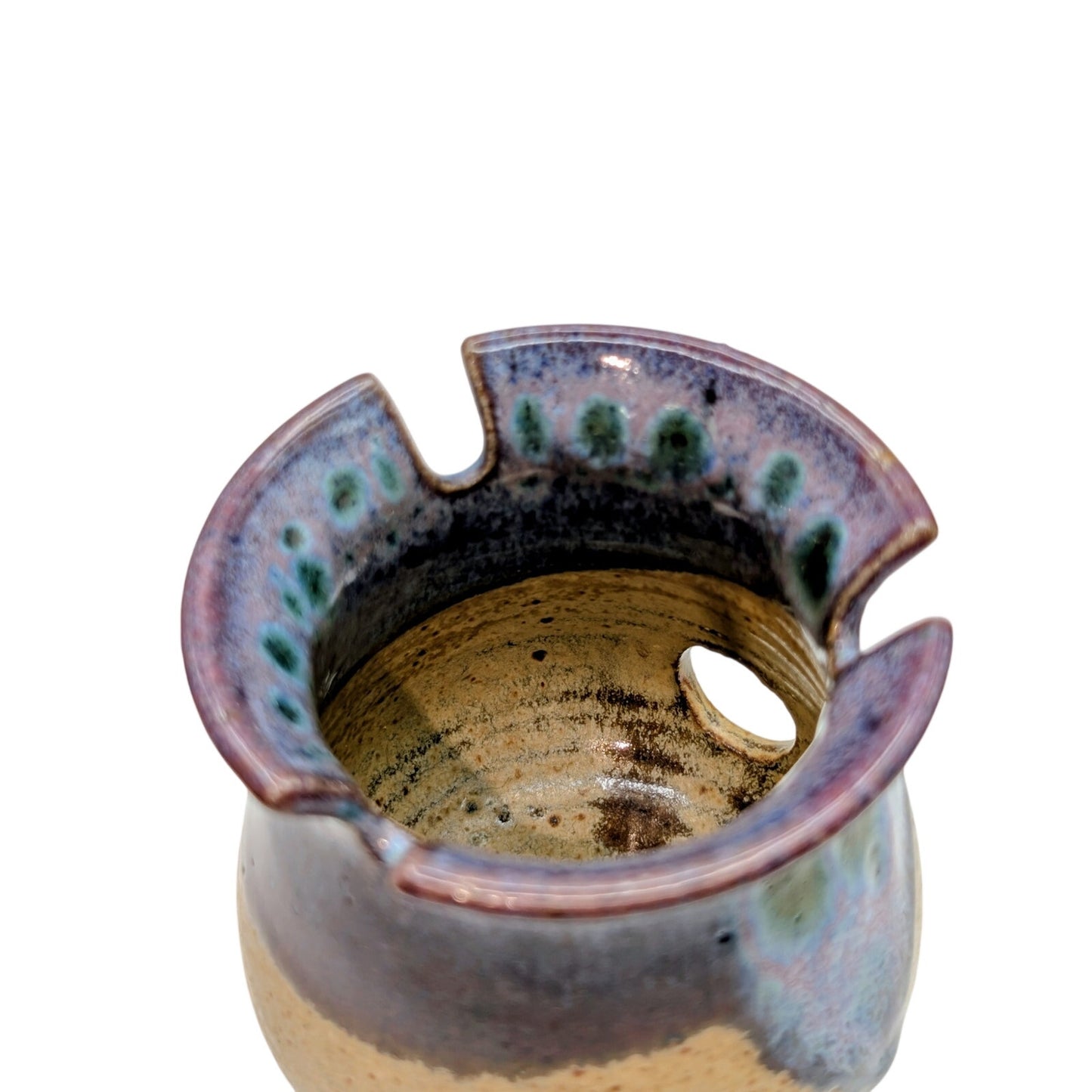 Vintage Studio Pottery Artist Signed Tea Light Candle Holder