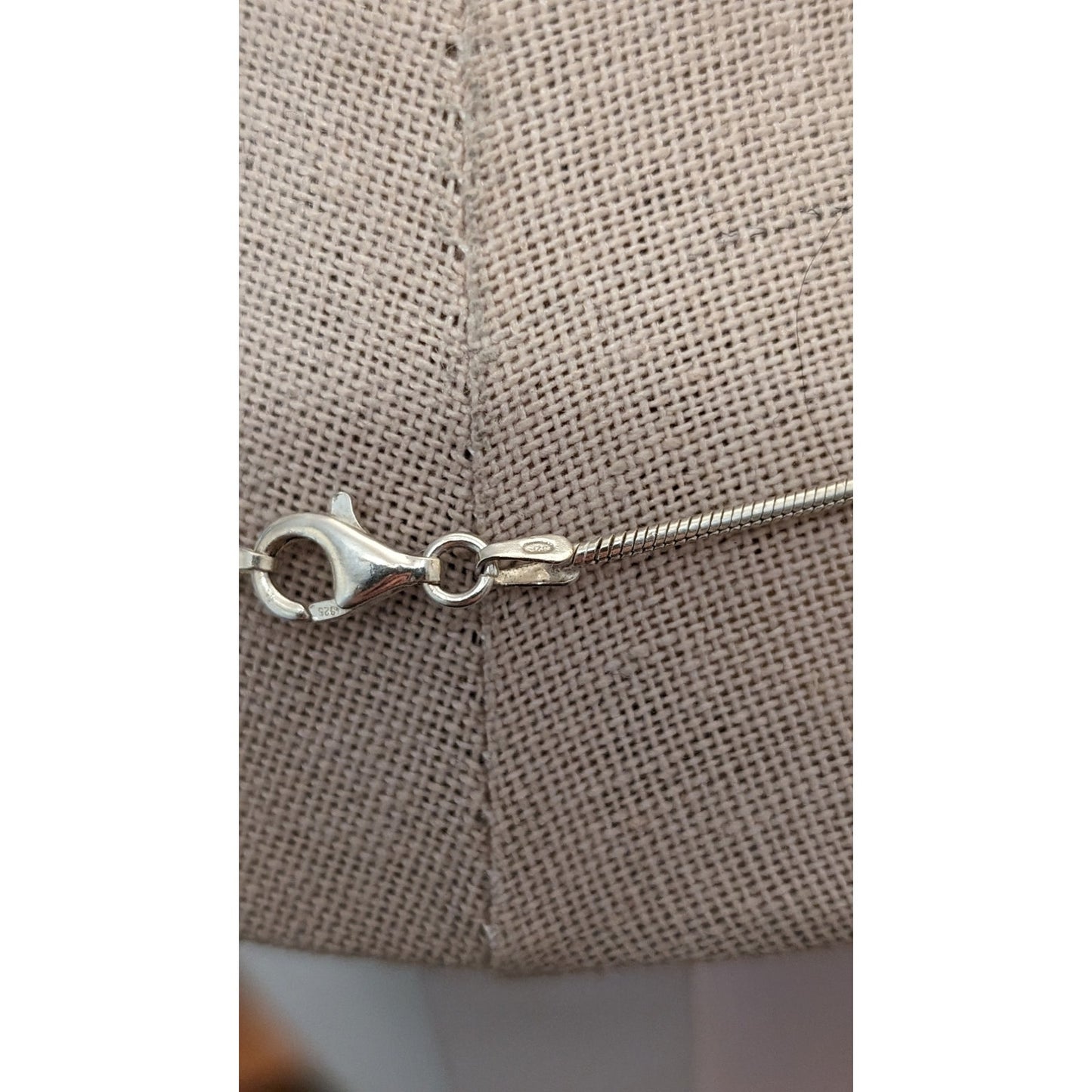 Sterling Italian 925 18" Snake Chain w/ Stationary Sterling Beads