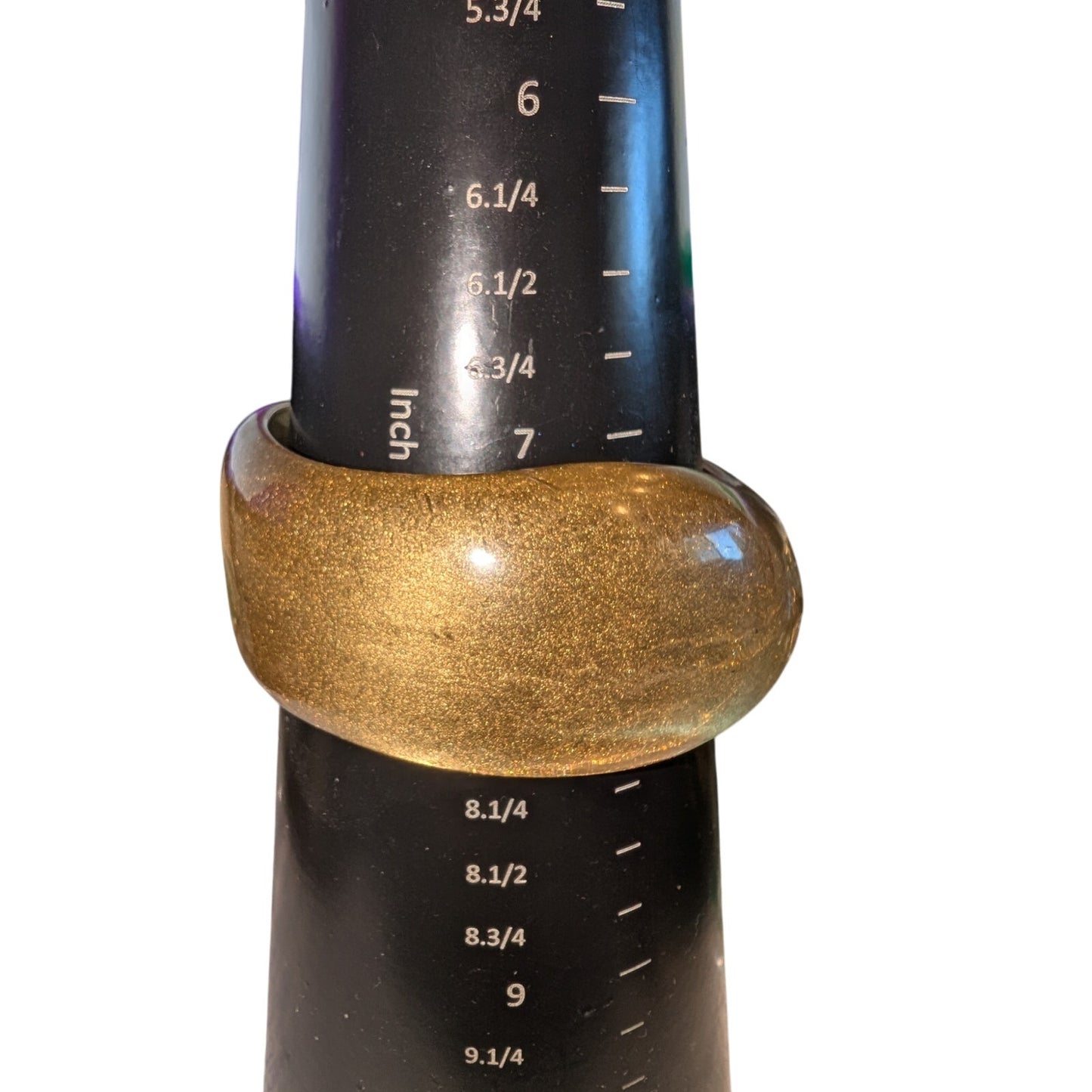 Vintage Gold Shimmer Abstract Lucite Bangle Bracelet