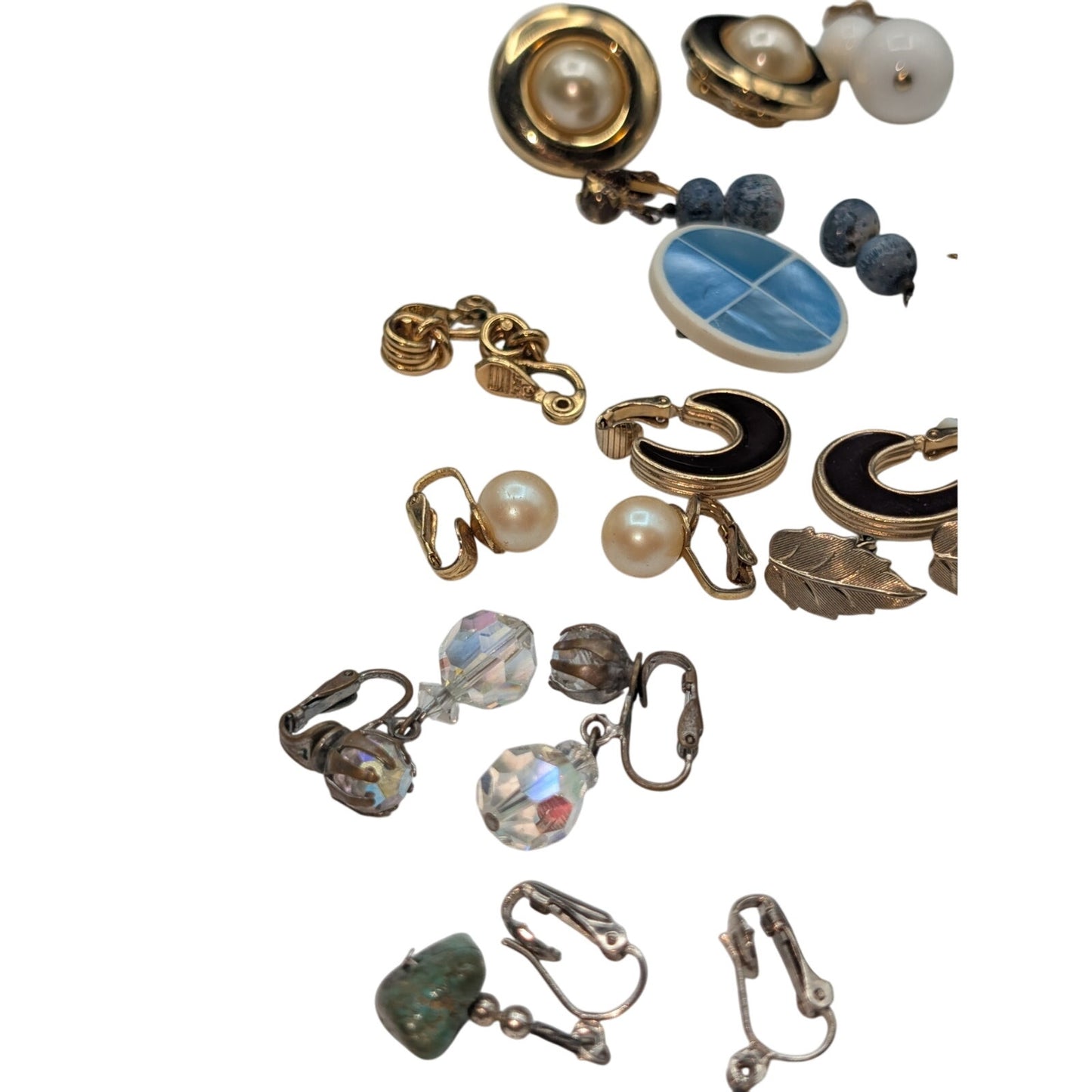 Lot of Seventeen Pair Vintage Clip On Earrings Signed and Unsigned