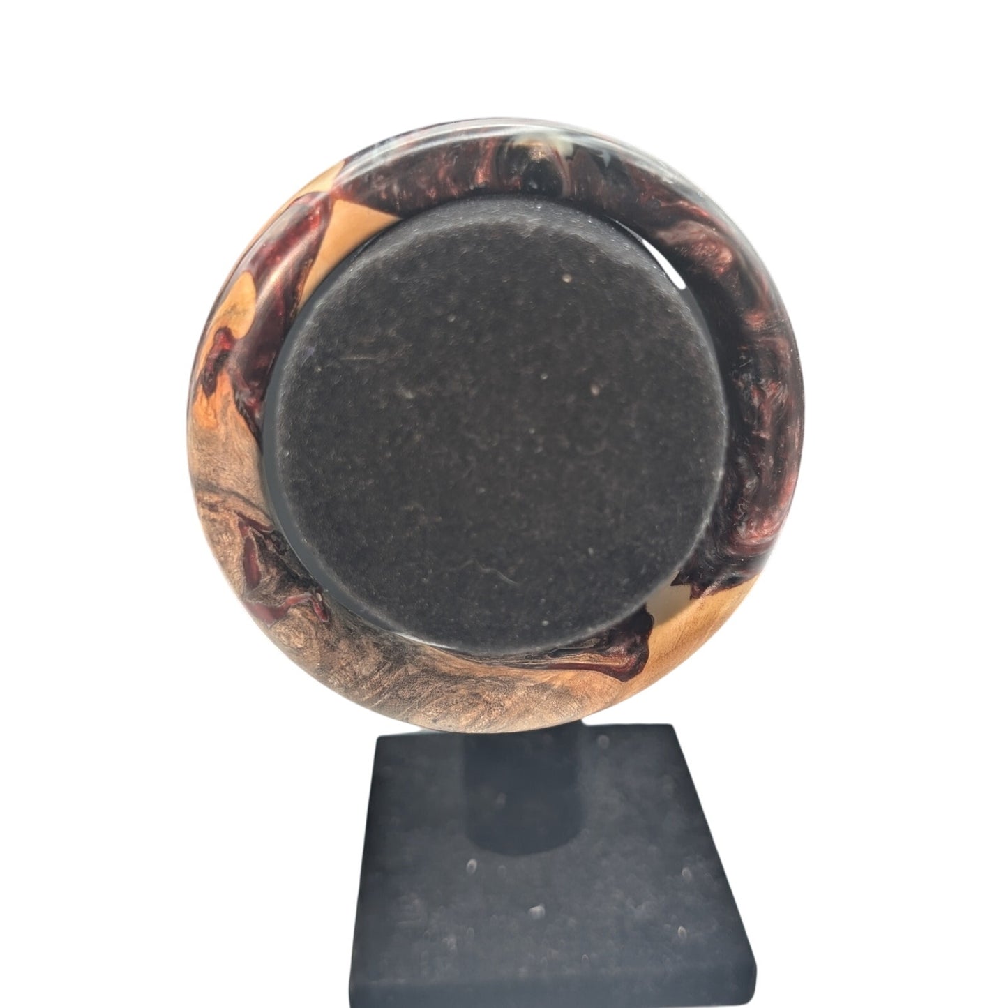 Vtg Natural Wood Colorful Browns Creams Grays & Burgundy Colored Bangle Bracelet