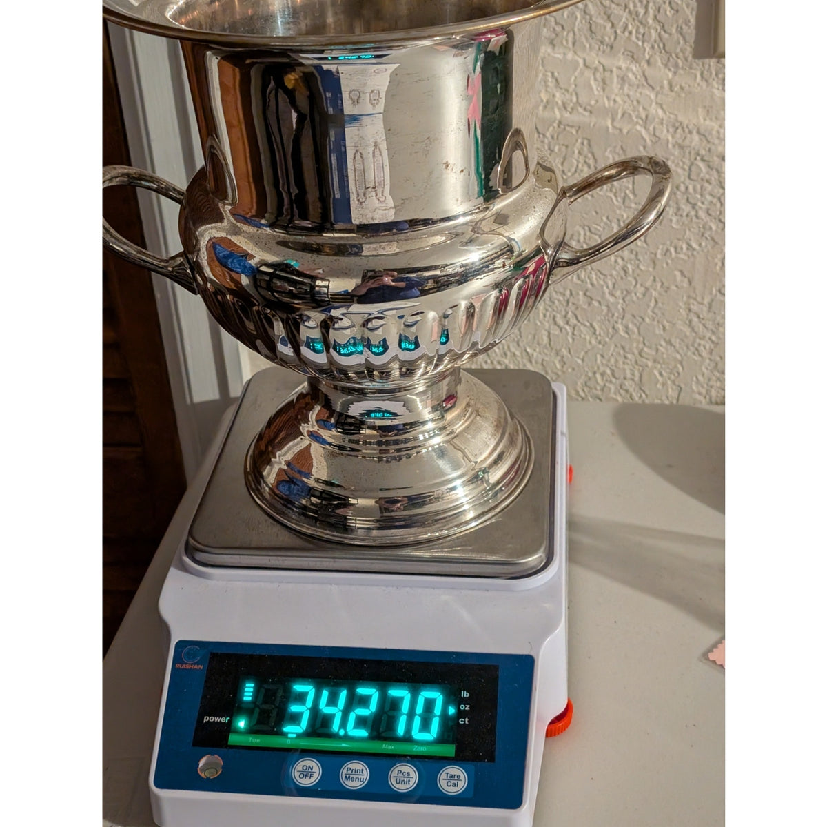 Vintage EPNS Silver Plate Trophy Urn Champagne Wine Ice Bucket W/ Handles 9.5"
