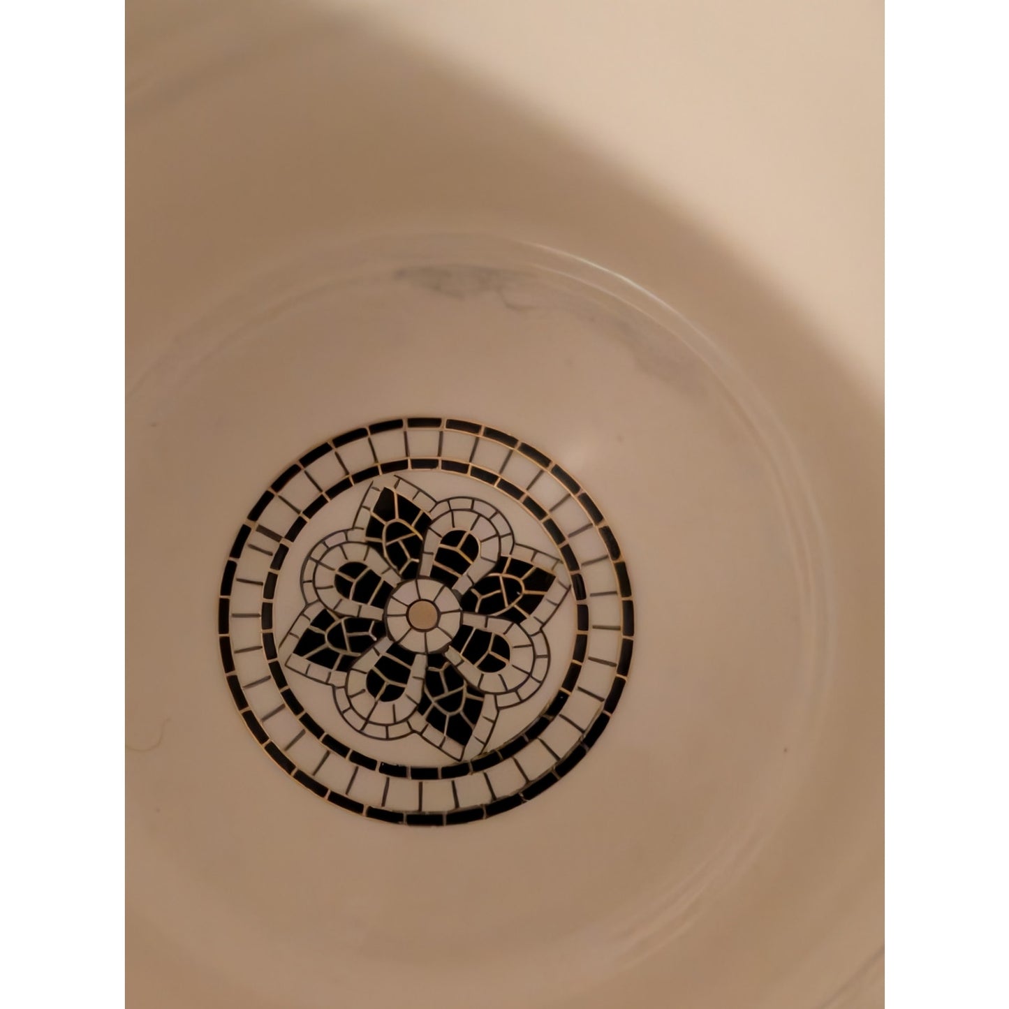 Anthropologie Bistro Tile Margot Coffee Mug Letter D Monogram White Black