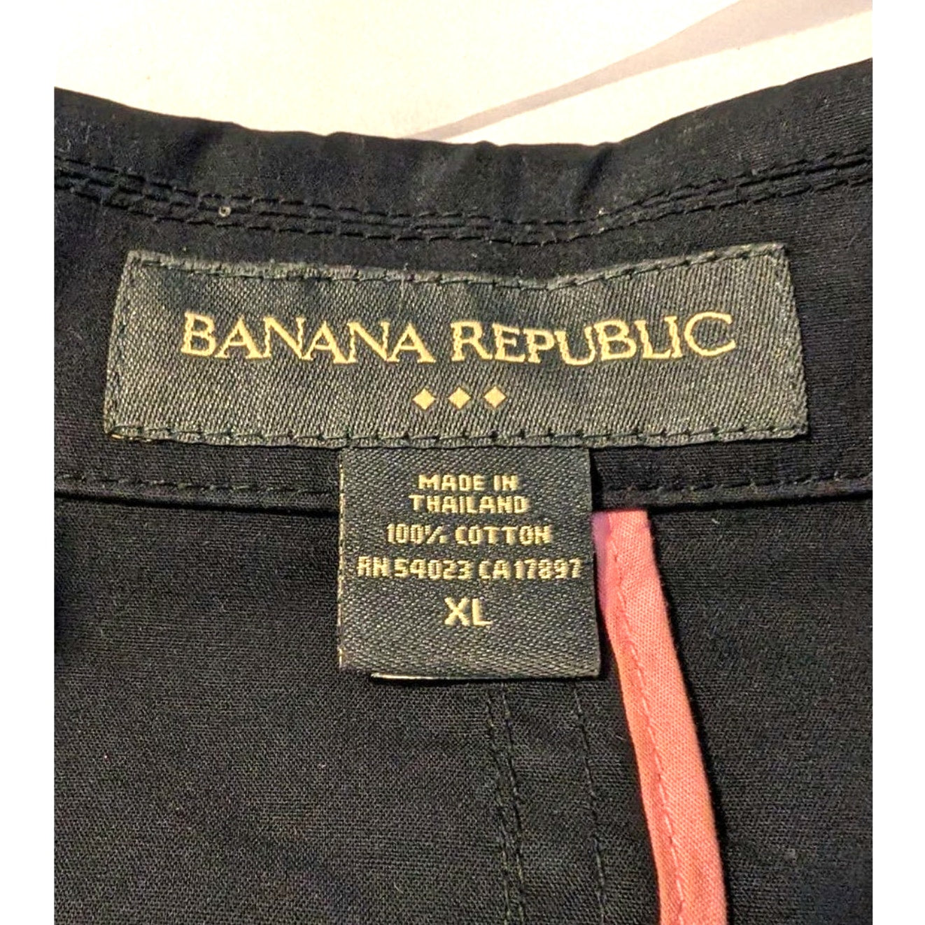 Banana Republic Navy Cotton Button Front Missing Belt Jacket Womens Size XL