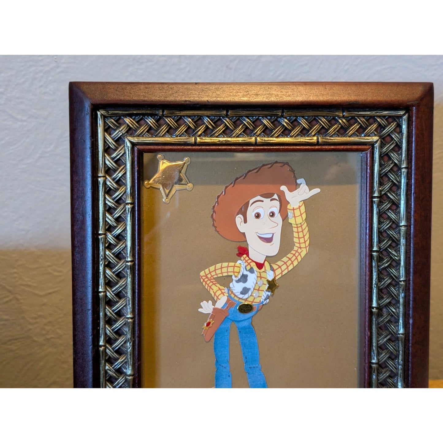 Wood Ornate Framed Toy Story Woody Sticker Art