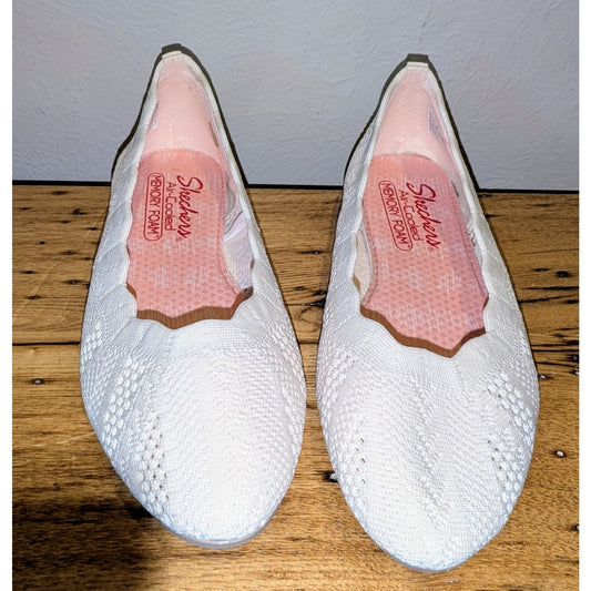 Skechers Cleo's Simply Airy Vegan Stretch Memory Foam Flat Shoes New in Box Sz 7