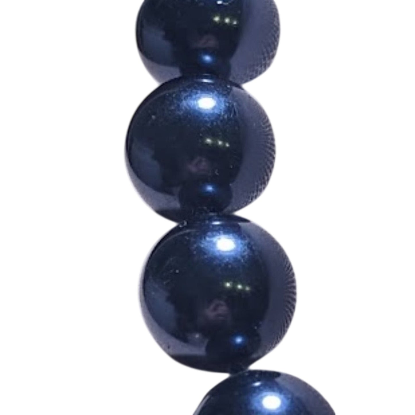 Charter Club Metallic Navy Blue Faux Pearl Beaded Collar Necklace
