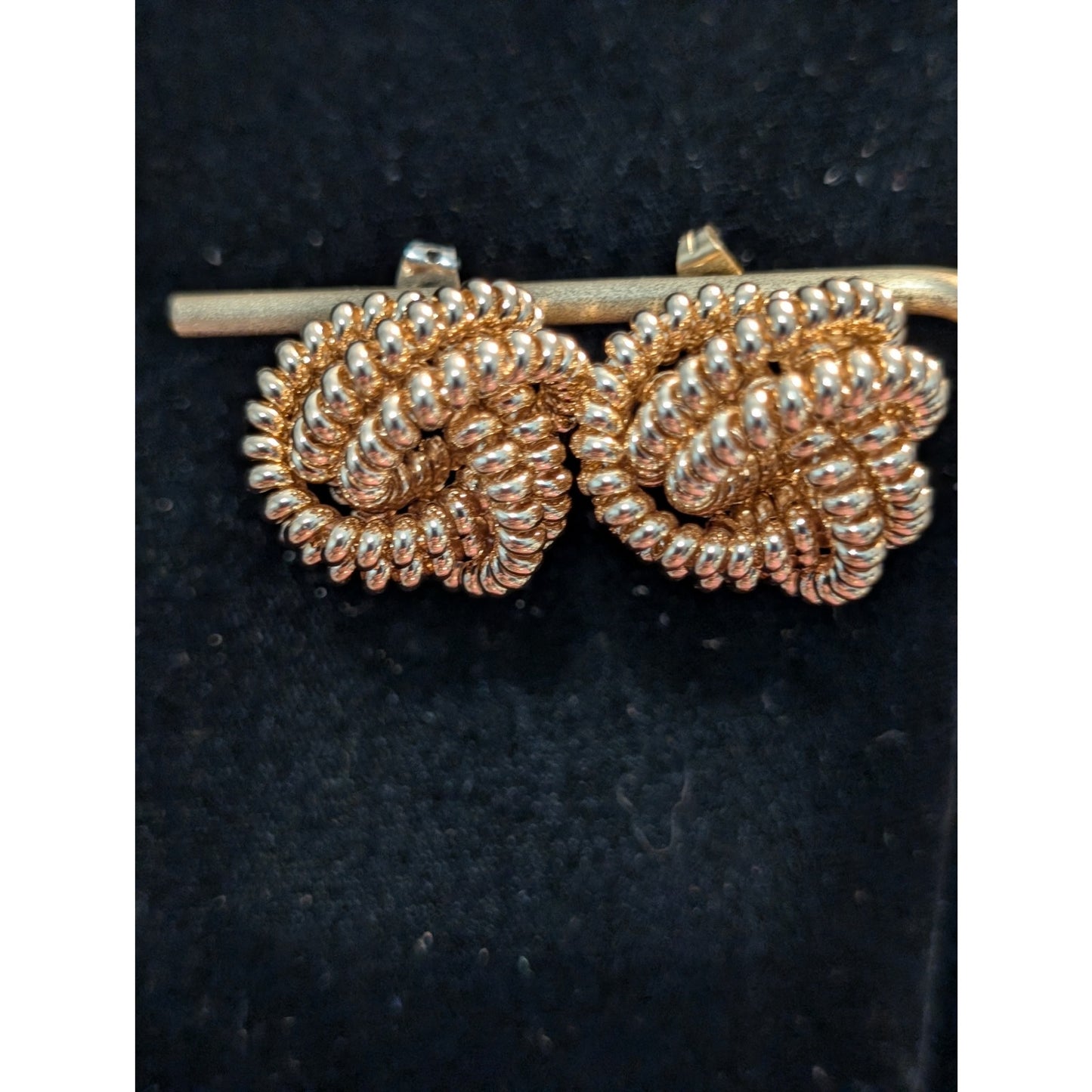 Rope Gold Tone Knot Post Earring