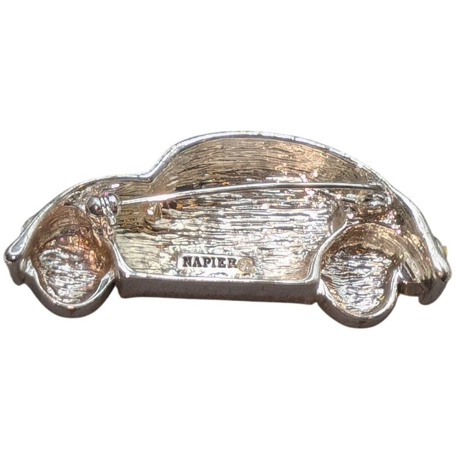 Napier Signed Mint Green Enamel VW 'Punch Buggy' Bug Car Brooch/Pin