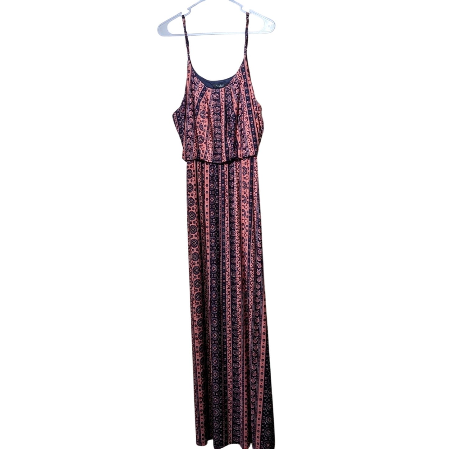 Love Ryan Los Angeles Adjustable Spaghetti Strap Paisley Maxi Dress Womens Sz XL