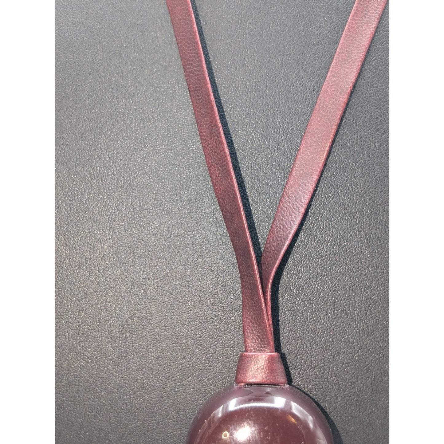 Chico's Chunky Burgundy Lucite Tassel Necklace