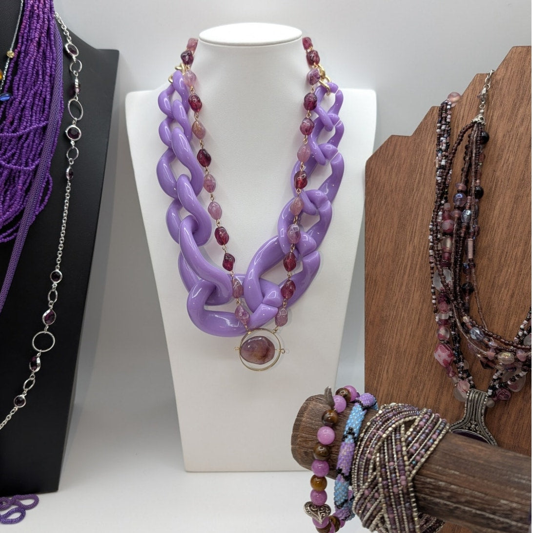Reseller' Delight Curated Purple Lot of 41 Pieces of Jewelry